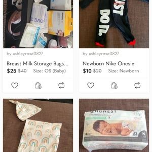 All baby items in closet